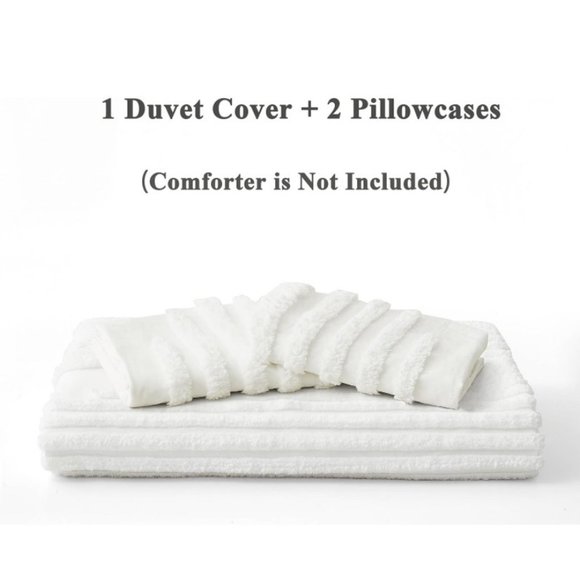 BEDAZZLED Duvet Cover King Size, 3 Pieces Boho Bedding Sets for Shabby Chic Home - Picture 4 of 6